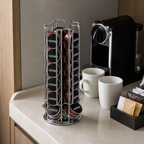Vista 4 de Restaurantware Soporte para cápsulas de café de 5.51 x 5.51 x 12.99 pulgadas, 24 Dolce Gusto, organizador de cápsulas de café, cajón