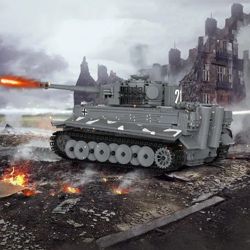 Vista 3 de Conjuntos de construcción de tanques JMBricklayer para adultos - Modelo de juguete de tanque de ejército Tiger militar de la Segunda Guerra Mundial