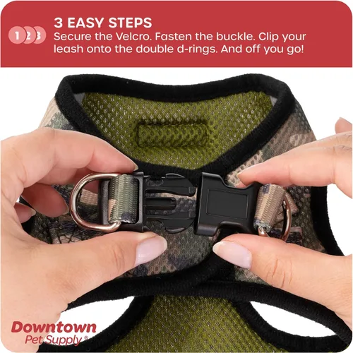 Vista 38 de Downtown Pet Supply Arnés para perro Step-in – Sin tirones, malla acolchada ajustable con ribete reflectante, correa de hebilla segura – Arnés