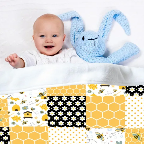 Vista 7 de Manta de franela ligera de abeja, regalos para niñas y mujeres en todas las estaciones, manta para cama, sofá, 30 x 40 pulgadas, para bebé/mascotas