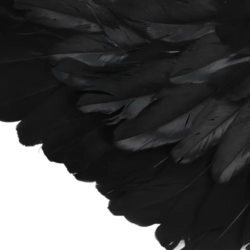 Vista 8 de Alas de ángel negras disfraz de ángel de otoño disfraz de fiesta de Halloween cosplay ala de ángel de plumas para niños adultos y mujeres S
