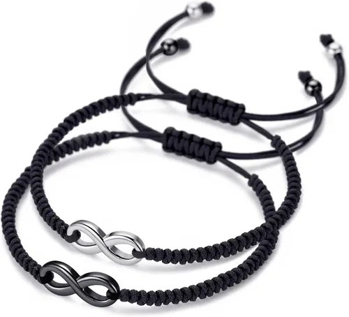Vista 8 de Pulsera infinita a juego para parejas para mujer, joyería de amistad