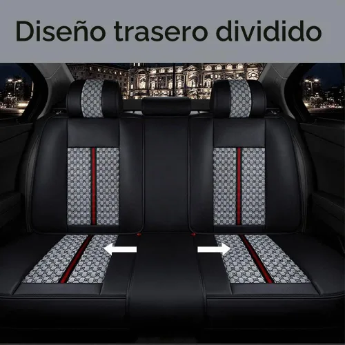 Vista 2 de Aoyade Fundas de asiento de automóvil de 5 asientos, cojín universal de lujo para el 97% de los modelos, juego completo con almohada, asiento de Gris