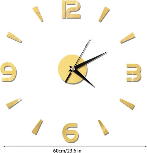 Vista 8 de Pilipane Reloj de pared sin marco, decoración de reloj de espejo acrílico, calcomanías de reloj de pared sin marco, reloj de pared de bricolaje