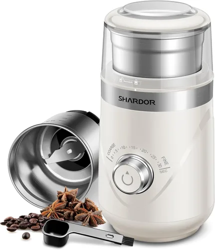Vista 10 de SHARDOR Molinillo de café eléctrico de hoja súper silenciosa, perilla giratoria de control de molienda temporizada, ajustable grueso a fino