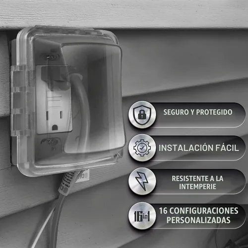 Vista 4 de TayMac MM510C Cubierta para Receptáculo de Una Sola Caja Horizontal/Vertical Resistente a la Intemperie, 3.75 Pulgadas de Profundidad, Transparente