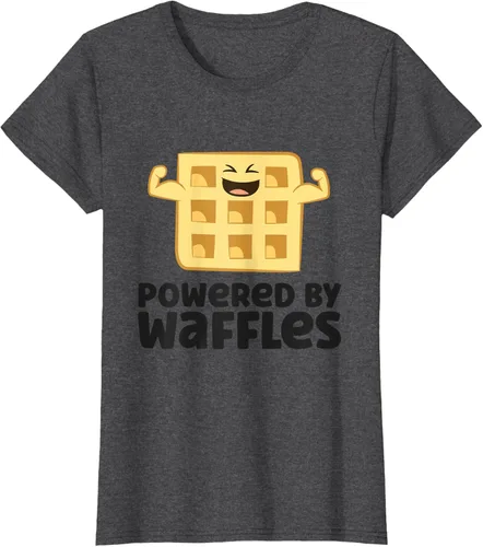 Vista 6 de Camiseta de gofres para el desayuno con diseño de gofres, Blanco, S