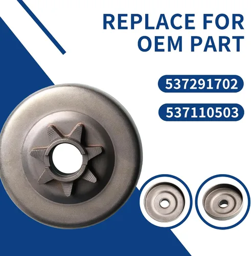 Vista 5 de Embrague de piñón 0 .375 7T para Husqvarna 455, 455 Rancher, 460, 460 Motosierra Rancher 537110503 y 537291604