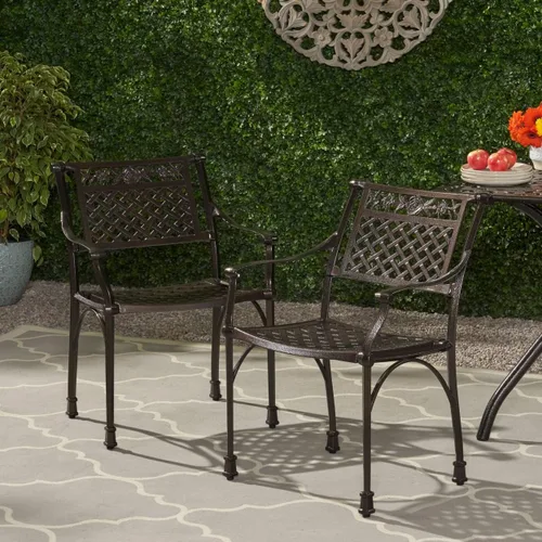 Vista 2 de Christopher Knight Home 300057 Puerta Outdoor - Juego de 4 piezas de mimbre marrón claro, gris cerámica