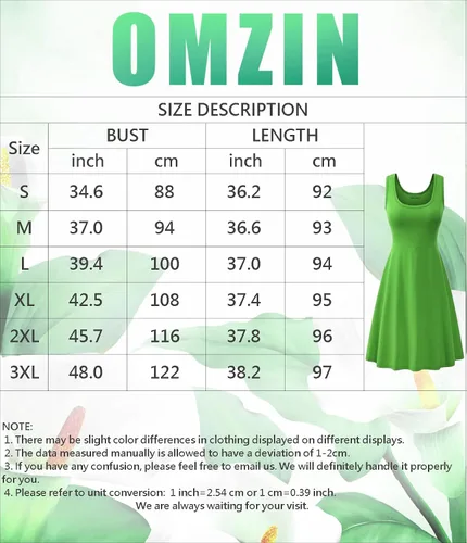 Vista 4 de OMZIN Vestido midi sin mangas para mujer, casual, acampanado, color liso, de algodón, con vuelo