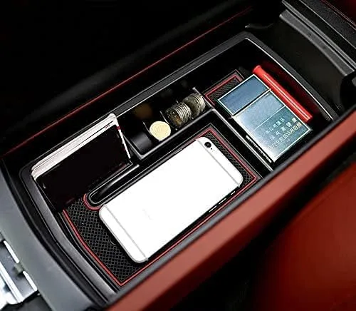 Vista 5 de Caja de almacenamiento para reposabrazos central de automóvil, organizador de consola central, caja de almacenamiento, bandeja para Peugeot 3008 GT