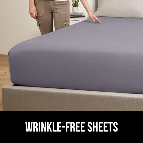 Vista 5 de GORILLA GRIP Sujetadores de Sábanas con Patente Pendiente, Sujetadores Elásticos Ajustables con Clips de Metal, Correas de Ropa de Cama Ajustada que