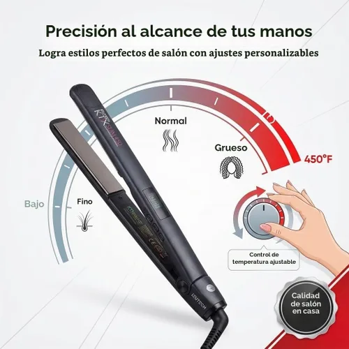 Vista 5 de IZUTECH KTX Slim450 Titanium - Plancha plana profesional de 1 pulgada con calor ajustable a 450 grados de doble voltaje apagado automático