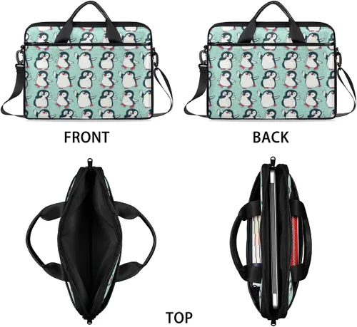 Vista 9 de Cute Penguin Laptop bag - with padded shoulder straps,suitable for 13-15 inch laptops,men's and women's multi compartment laptop cases,suitable for
