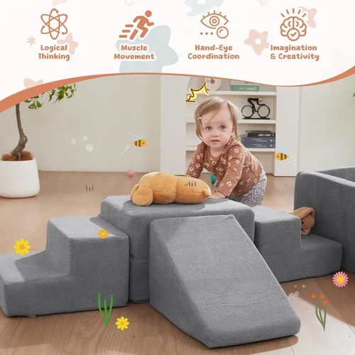 Vista 2 de Juguetes de escalada de espuma para niños pequeños con hoyo de gris