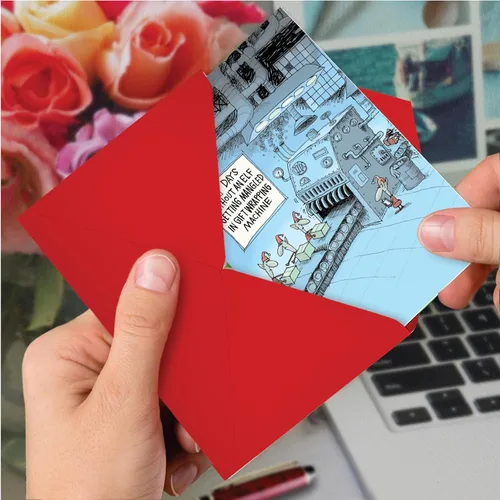 Vista 6 de NobleWorks Divertida tarjeta de felicitación de Navidad con sobre de 5 x 7 pulgadas (1 tarjeta) Feliz Navidad, días libres de accidentes, C8741XSG