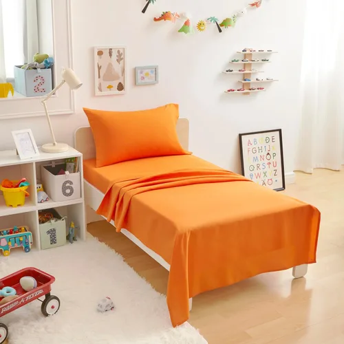 Vista 21 de Amazon Basics Juego de sábanas para niños de microfibra ligera, suave y fácil de lavar, 3 piezas, tamaño Twin, Aqua brillante, diseño sólido