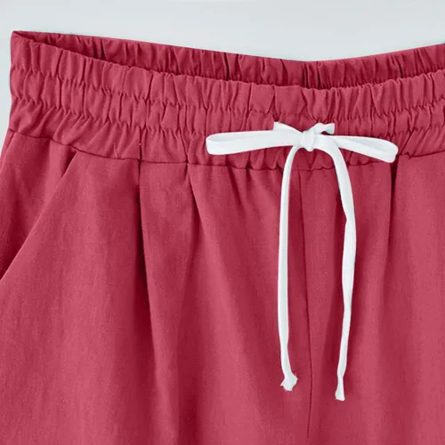 Vista 27 de Pantalones cortos sólidos con control de barriga, casuales, con cordón, cómodos, para mujer, pantalones cortos ligeros de verano para correr 2023