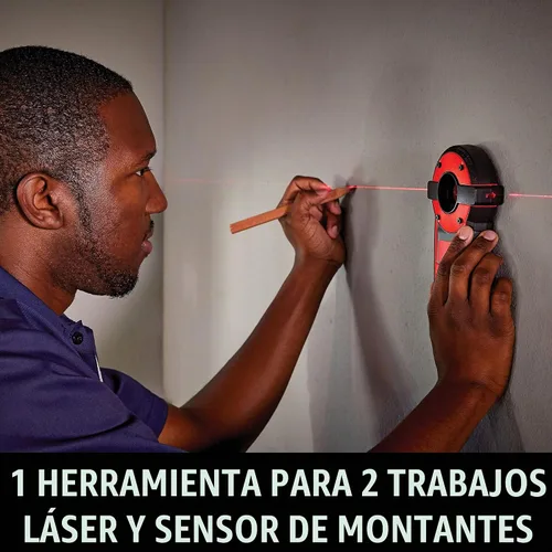 Vista 4 de [Usado] CRAFTSMAN Sensor láser de nivel y perno, rango de visibilidad de 20 pies (CMHT77636), rojo