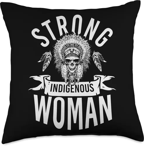 Vista 4 de Pride Nativ American Indigenous Fearless Strong Indigenous Woman - Almohada de almohada nativa americana, 16 x 16 pulgadas, multicolor