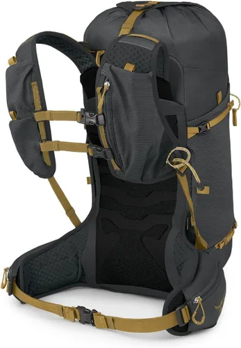 Vista 6 de Osprey Talon Velocity 30L Mochila de senderismo para hombre, gris, talla S Carbón oscuro/Amarillo Tumbleweed