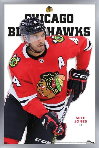 Vista 11 de Trends International NHL Chicago Blackhawks - Póster de pared de la serie 23 de Seth Jones, 22.4 pulgadas de largo x 14.7 pulgadas, versión