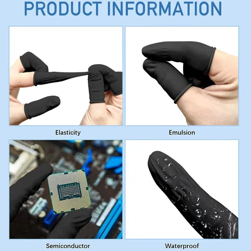 Vista 6 de 400 unidades de fundas de dedo de látex desechables, fundas protectoras para dedos para reparación electrónica, hechas a mano, aplicación