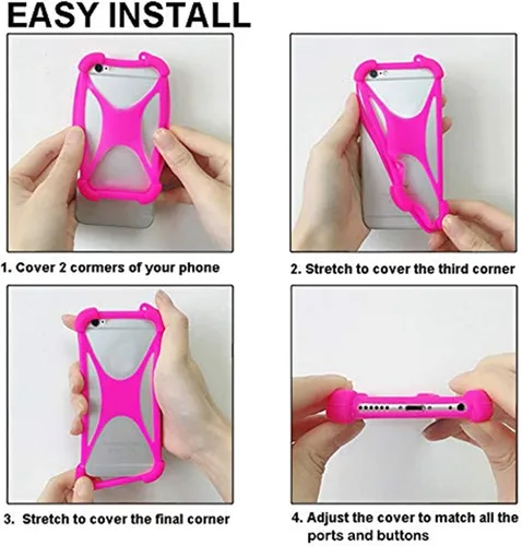 Vista 4 de Zittop Funda universal para parachoques de teléfono inteligente, funda elástica de silicona suave para teléfonos de 5.2 pulgadas, tamaño de 4 a 6.5