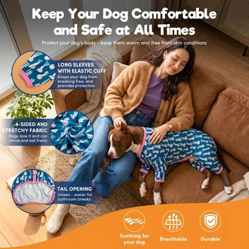 Vista 6 de LovinPet Overol grande para perro, pijama para perro, camisa, pijamas