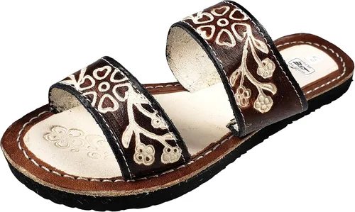 Vista 2 de Sandalias mexicanas de cuero para mujer Huarache de Piel hechas en México