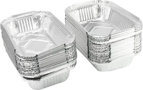Vista 18 de Othmro Recipientes de alimentos de papel de aluminio de 3.2 x 1.5 pulgadas (DiaxH), bandejas desechables para llevar, 100 sartenes redondas de papel