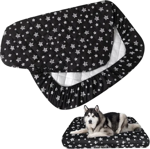 Vista 18 de Fundas impermeables de repuesto para cama de perro, lavables y fáciles de quitar, funda acolchada silenciosa para cama de mascotas, bonito estampado