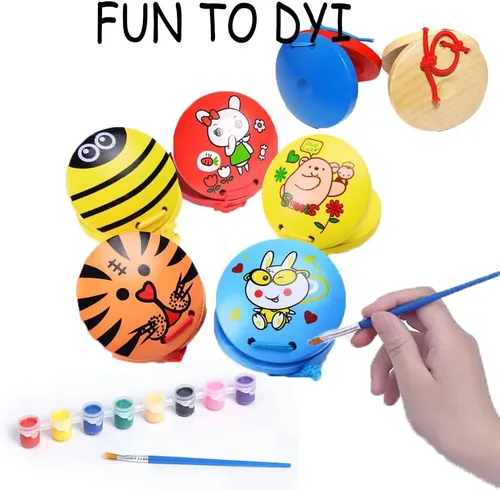Vista 4 de 12 piezas de castañuelas musicales instrumentos, tablero de aplausos música educativa