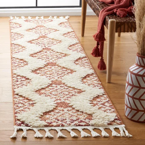 Vista 32 de SAFAVIEH - Alfombra de acento de la colección de borlas marroquíes Shag - 2'3" x 4', marfil y marrón, estilo bohemio, no suelta pelo y de fácil