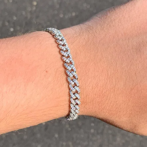 Vista 2 de HIPBLING Iced Out Bracelet for Men Cuban Link Watch Bracelets Diamond Miami Cuban Bracelets 13mm 8mm Bracelet Hip Hop Rapper Jewelry Gift for Men
