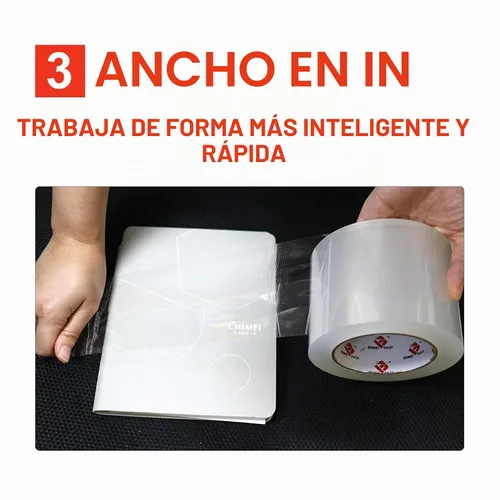 Vista 3 de BOMEI PACK Cinta de embalaje transparente de 3 pulgadas de ancho, 3 pulgadas x 110 yardas (330 pies), repuesto de cinta de envío resistente de grado