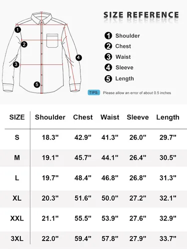 Vista 6 de Camisas de lino con botones para hombre, estilo casual, manga larga, ajuste regular, de algodón, con bolsillo