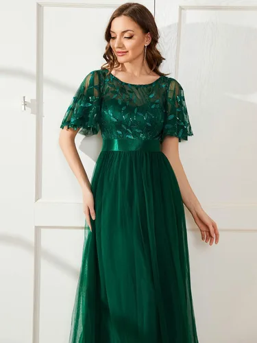Vista 5 de Ever-Pretty - Vestido con bordado, cintura imperial y acampanado para mujer, 0904, para fiesta y graduación