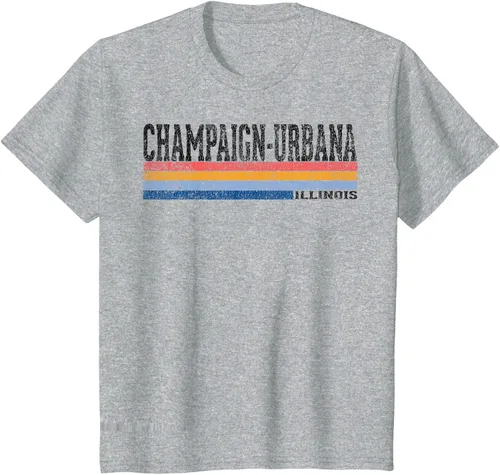 Vista 59 de clásico 1980s estilo champaign-urbana Illinois T Shirt, hombre 2XL, Blanco