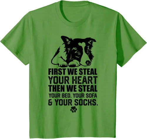 Vista 47 de Border Collie Steal Your Heart Steal Your Bed - Camiseta de sofá, Gris