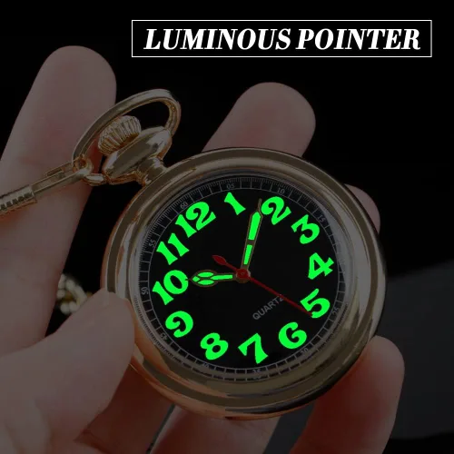 Vista 4 de Reloj de bolsillo clásico para hombre, relojes de bolsillo con cadena para hombres