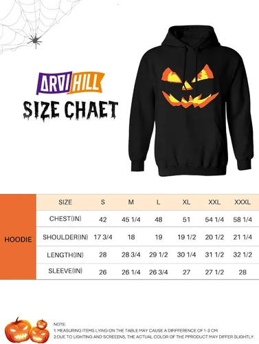 Vista 7 de Arvilhill Sudadera con capucha de calabaza de Halloween para hombre