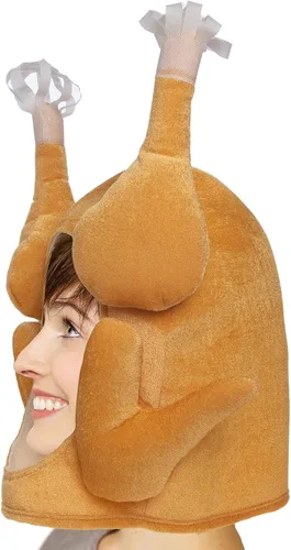Vista 3 de Simply Genius Sombrero de pavo de cara completa (paquete de 10) máscara de sombrero de pavo humorística, día festivo de Acción de Gracias, regalos