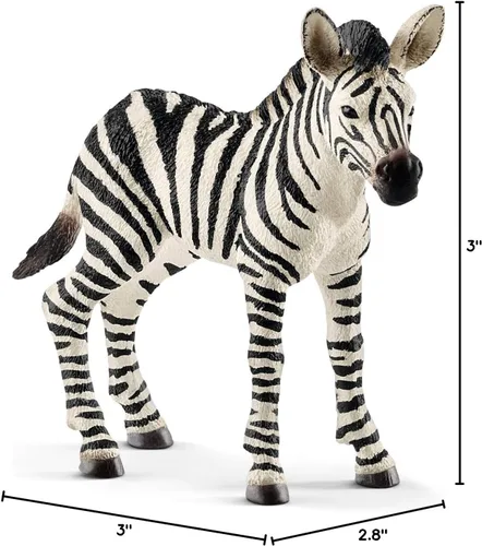 Vista 5 de Schleich Wild Life, figura de animal, juguetes de animales para niños y niñas de 3 a 8 años, potro cebra, a partir de 3 años