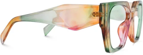 Vista 4 de Zeelool Marco de gafas geométricas vintage para mujer con lente transparente sin receta Fecli ZJGP909372