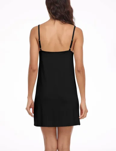Vista 3 de Camisón suave con tirantes delgados ajustables para mujer