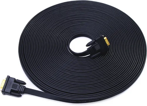 Vista 9 de DTech 32.8 ft ultra delgado monitor de computadora VGA cable largo 32 pies macho a macho 15 pines conector estándar SVGA cable negro