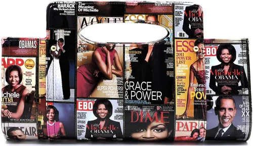 Vista 2 de Michelle Obama - Bolsa cruzada impresa para revista, bolso de mano con asa superior