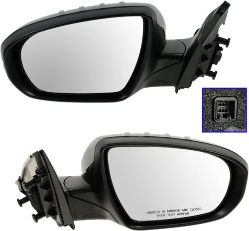 Vista 73 de TRQ Conjunto de 2 piezas de espejo lateral para conductor y pasajero, ajuste eléctrico, sin calefacción, sin memoria, color negro, compatible