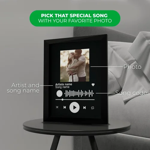 Vista 3 de EGD Spotify - Placa decorativa personalizada, regalos personalizados para él y ella, marco de fotos personalizado para novio, novia, pareja, esposa